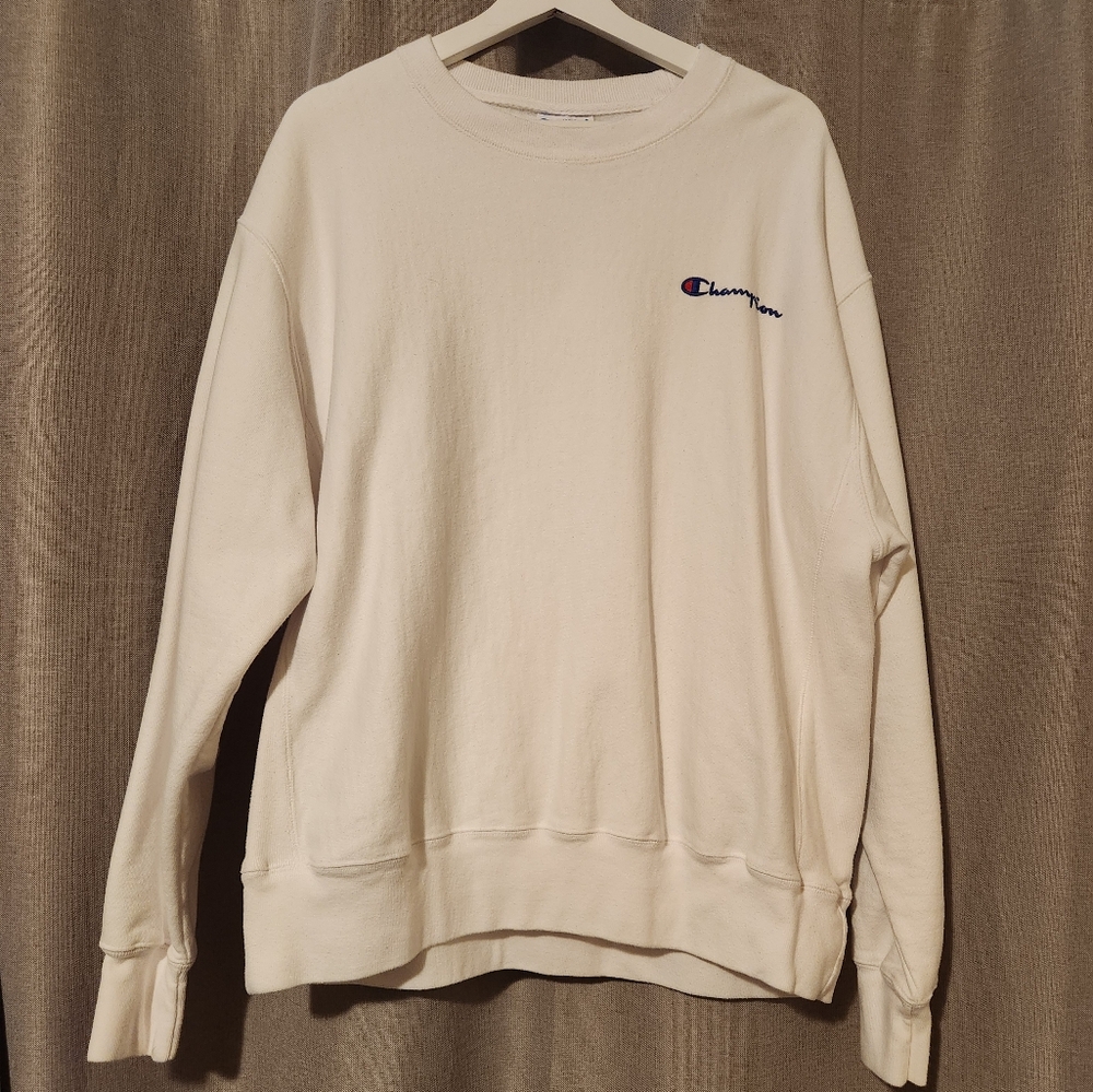 Champion Crewneck Sweatshirt - WHITE